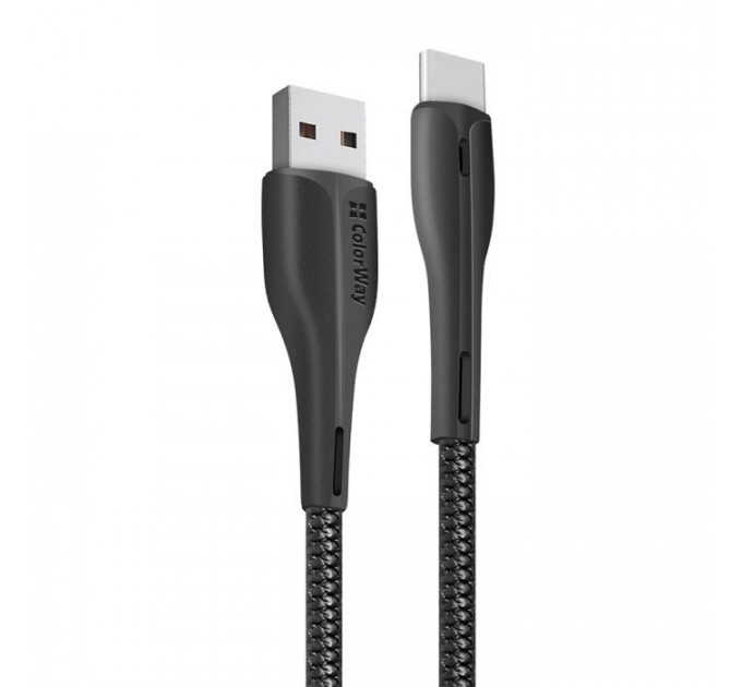 Дата кабеля USB 2.0 AM to USB-C 1.0m led black ColorWay (CW-CBUC034-BK)