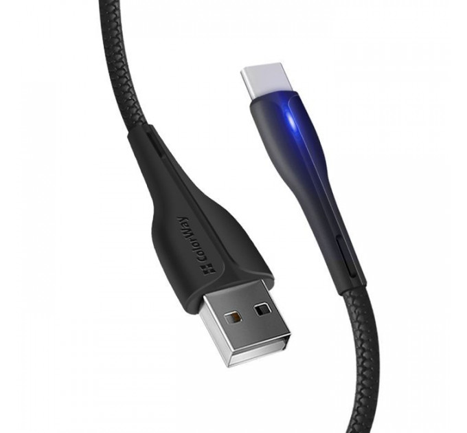 Дата кабеля USB 2.0 AM to USB-C 1.0m led black ColorWay (CW-CBUC034-BK)
