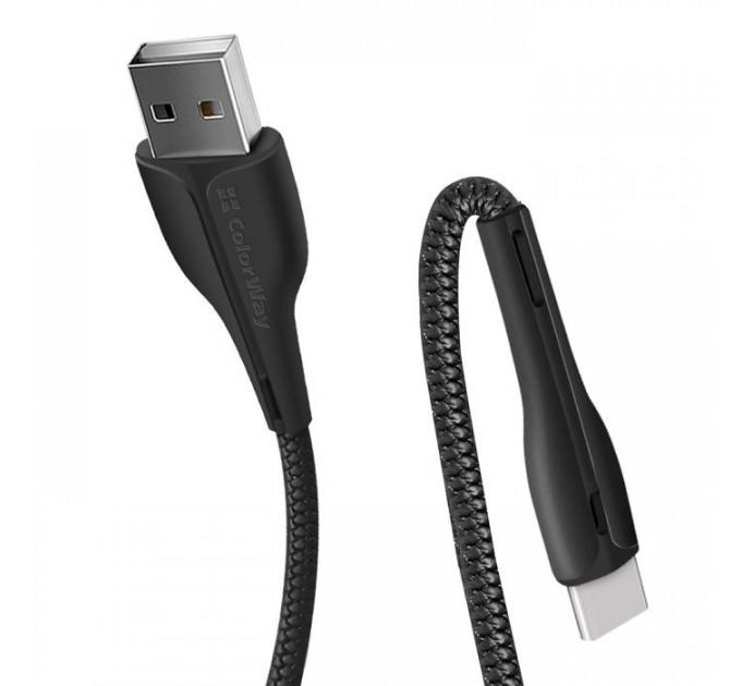 Дата кабеля USB 2.0 AM to USB-C 1.0m led black ColorWay (CW-CBUC034-BK)
