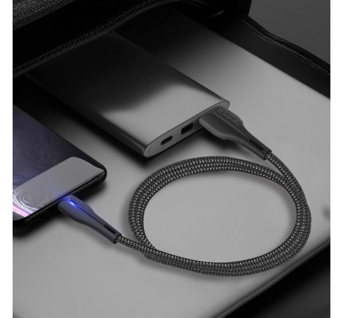 Дата кабеля USB 2.0 AM to USB-C 1.0m led black ColorWay (CW-CBUC034-BK)