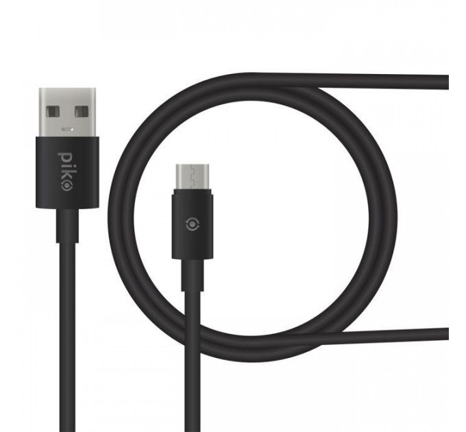 Дата кабель USB 2.0 AM to Micro 5P 0.2m black Piko (1283126493874)