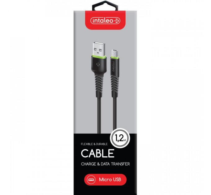 Дата кабель USB 2.0 AM to Micro 5P 1.2m CBFLEXM1 black Intaleo (1283126487453)