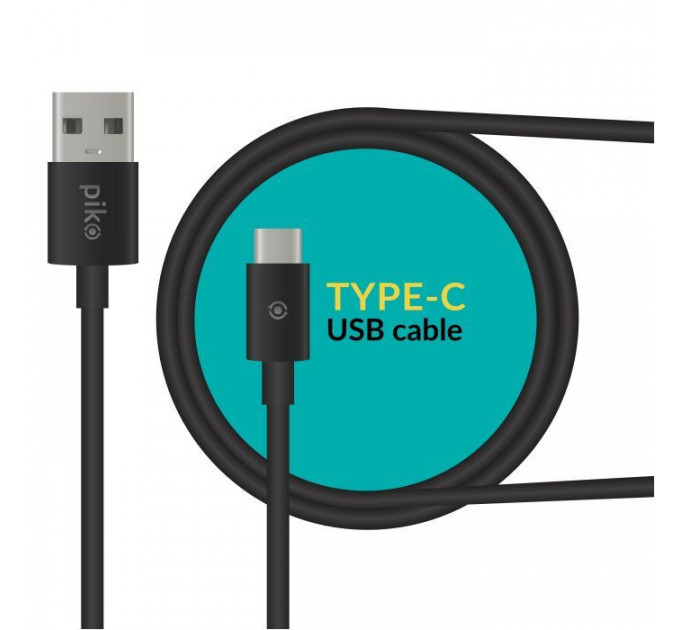 Дата кабель USB 2.0 AM to USB-C 2.0m black Piko (1283126493850)