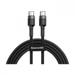 Дата кабель USB-C to USB-C 2.0m USB 3.1 3A grey-black Baseus (CATKLF-HG1)