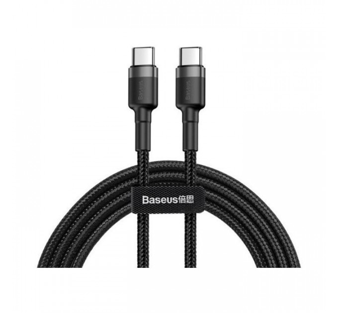 Дата кабель USB-C to USB-C 2.0m USB 3.1 3A grey-black Baseus (CATKLF-HG1)