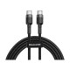Дата кабель USB-C to USB-C 2.0m USB 3.1 3A grey-black Baseus (CATKLF-HG1)