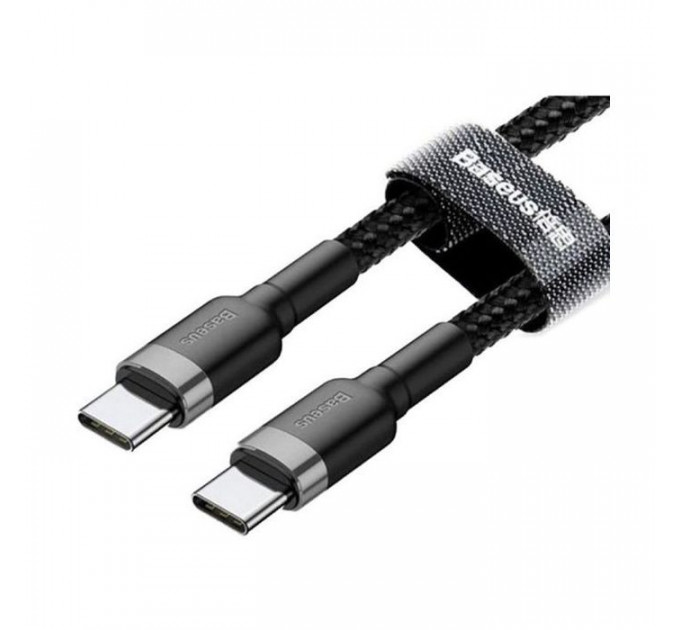 Дата кабель USB-C to USB-C 2.0m USB 3.1 3A grey-black Baseus (CATKLF-HG1)