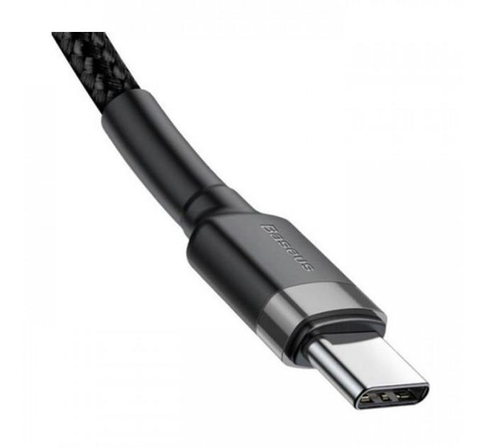 Дата кабель USB-C to USB-C 2.0m USB 3.1 3A grey-black Baseus (CATKLF-HG1)