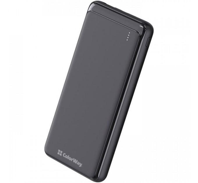 Батарея універсальна ColorWay 10 000 mAh Slim (USB QC3.0 + USB-C Power Delivery 18W) Black (CW-PB100LPG3BK-PD) Батарея універсальна ColorWay 10 000 mAh Slim (USB QC3.0 + USB-C Power Delivery 18W) Black (CW-PB100LPG3BK-PD)