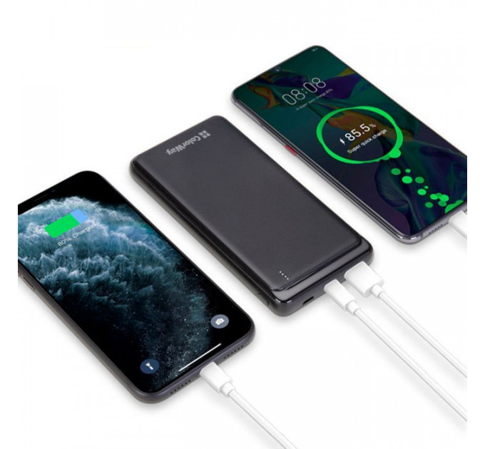 Батарея універсальна ColorWay 10 000 mAh Slim (USB QC3.0 + USB-C Power Delivery 18W) Black (CW-PB100LPG3BK-PD)