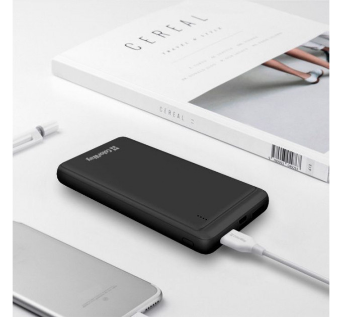 Батарея універсальна ColorWay 10 000 mAh Slim (USB QC3.0 + USB-C Power Delivery 18W) Black (CW-PB100LPG3BK-PD)