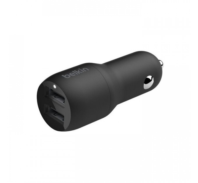 Зарядний пристрій Belkin Car Charger (24W) Dual USB-A, USB-A - USB-C, 1m, black (CCE001BT1MBK)