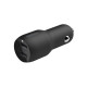 Зарядний пристрій Belkin Car Charger (24W) Dual USB-A, USB-A - USB-C, 1m, black (CCE001BT1MBK)
