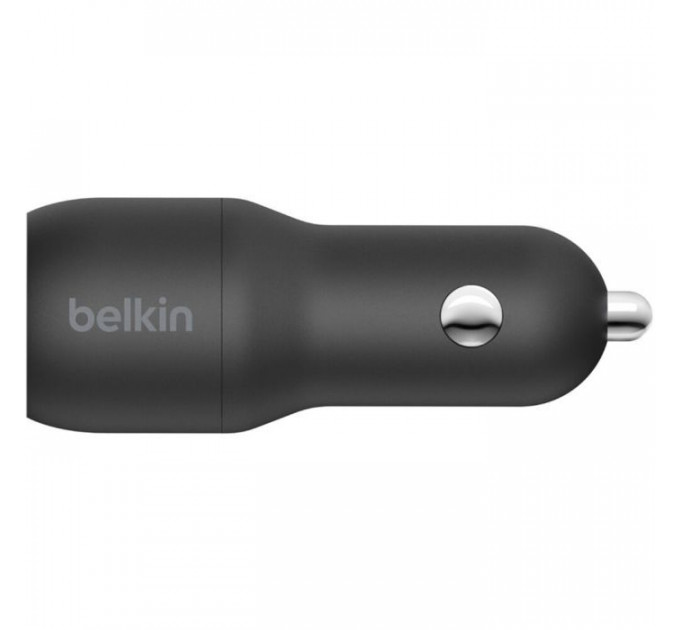 Зарядний пристрій Belkin Car Charger (24W) Dual USB-A, USB-A - USB-C, 1m, black (CCE001BT1MBK)