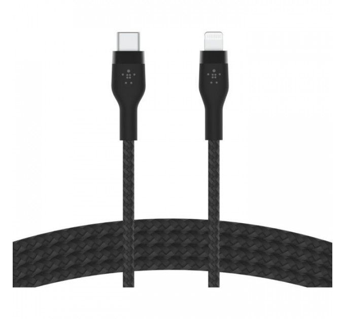 Дата кабель USB-С to Lightning 1.0m BRAIDED SILICONE black Belkin (CAA011BT1MBK)