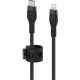 Дата кабель USB-С to Lightning 1.0m BRAIDED SILICONE black Belkin (CAA011BT1MBK)