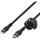 Дата кабель USB-С to Lightning 1.0m BRAIDED SILICONE black Belkin (CAA011BT1MBK)