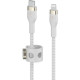 Дата кабель USB-C to Lightning 1.0m BRAIDED SILICONE white Belkin (CAA011BT1MWH)