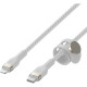 Дата кабель USB-C to Lightning 1.0m BRAIDED SILICONE white Belkin (CAA011BT1MWH)