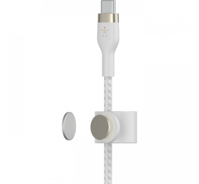 Дата кабель USB-C to Lightning 1.0m BRAIDED SILICONE white Belkin (CAA011BT1MWH)