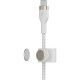 Дата кабель USB-C to Lightning 1.0m BRAIDED SILICONE white Belkin (CAA011BT1MWH)