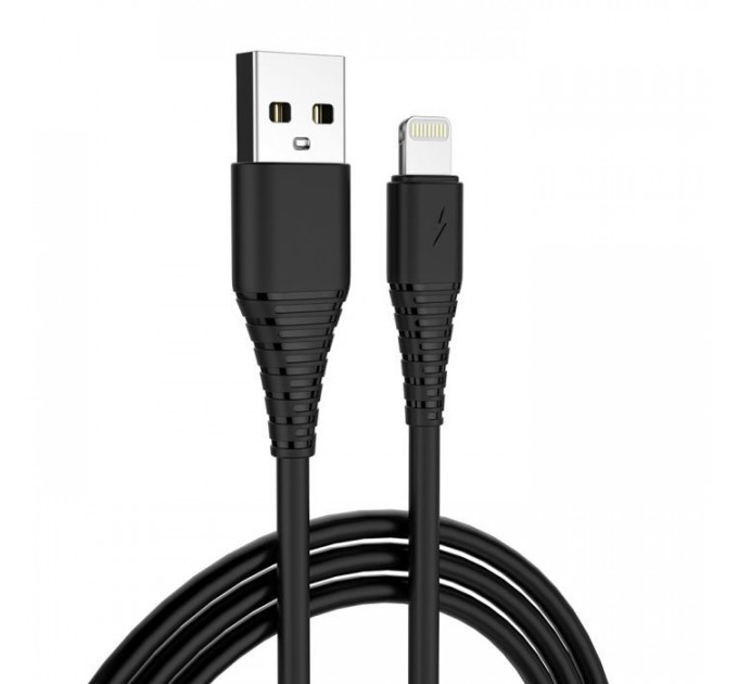 Зарядний пристрій ColorWay 1USB AUTO ID 2A (10W) black + cable Lightning (CW-CHS012CL-BK)
