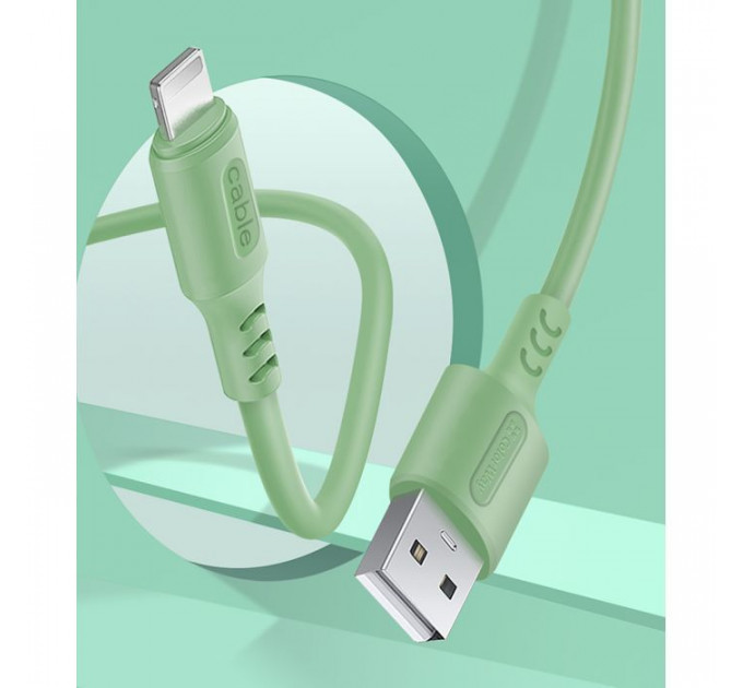 Дата кабель USB 2.0 AM to USB-C 1.0m soft silicone green ColorWay (CW-CBUC042-GR)