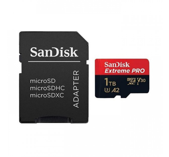 Карта пам/'яті SanDisk 1 TB microSDXC UHS-I U3 Extreme Pro+SD Adapter (SDSQXCD-1T00-GN6MA) Карта пам/'яті SanDisk 1 TB microSDXC UHS-I U3 Extreme Pro+SD Adapter (SDSQXCD-1T00-GN6MA)