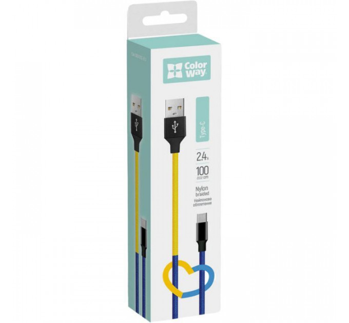 Дата кабель USB 2.0 AM to USB-C 1.0m National ColorWay (CW-CBUC052-BLY)