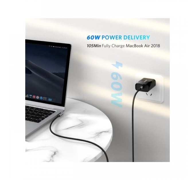 Дата USB-C кабель USB-C 2.0m 60W US255 Black Gray Ugreen (50125)