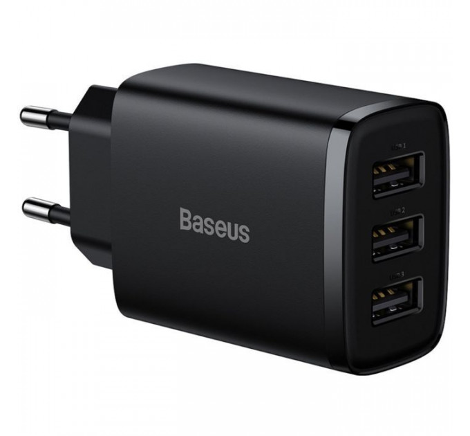 Зарядний пристрій Baseus Compact Charger 3U Black (CCXJ020101)