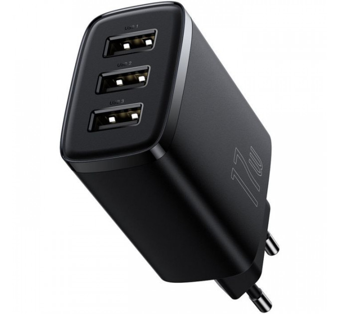 Зарядний пристрій Baseus Compact Charger 3U Black (CCXJ020101)