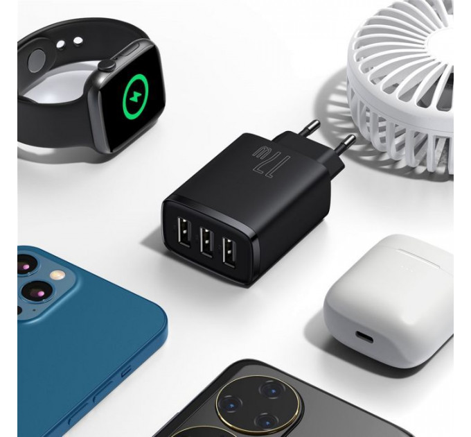Зарядний пристрій Baseus Compact Charger 3U Black (CCXJ020101)