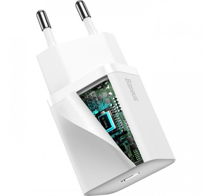 Зарядний пристрій Baseus Super Si Quick Charger 1C 20W EU White (CCSUP-B02)