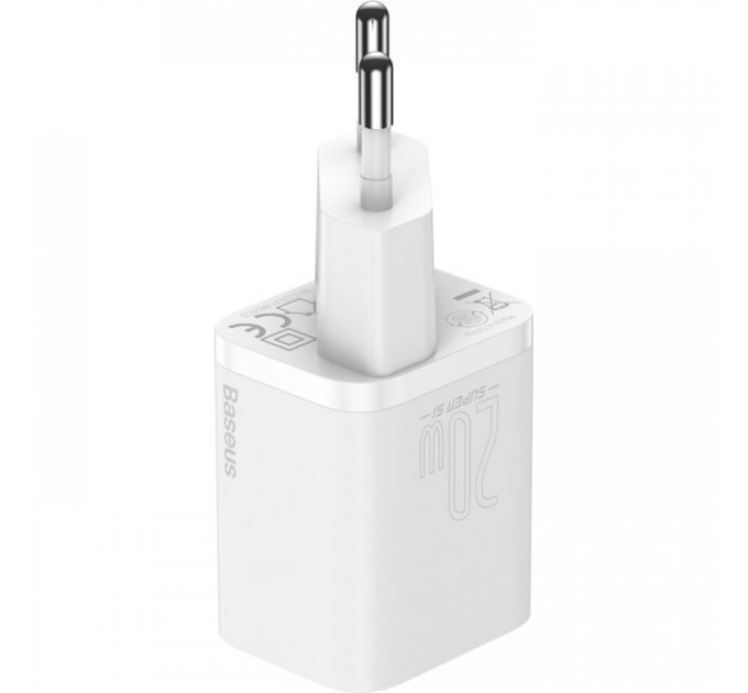 Зарядний пристрій Baseus Super Si Quick Charger 1C 20W EU White (CCSUP-B02)