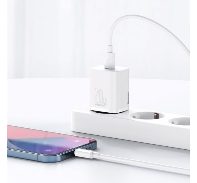 Зарядний пристрій Baseus Super Si Quick Charger 1C 20W EU White (CCSUP-B02)