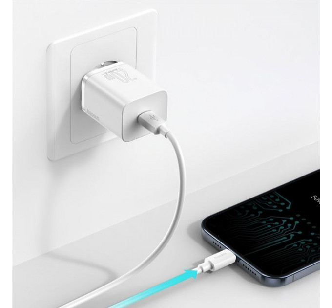 Зарядний пристрій Baseus Super Si Quick Charger 1C 20W EU White (CCSUP-B02)