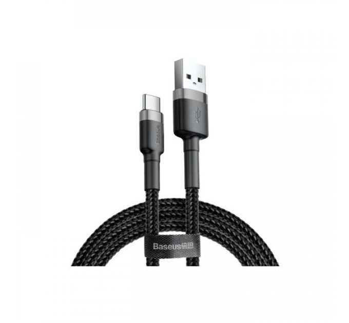 Дата кабель USB 2.0 AM to USB-C 3.0m 2A Gray-Black Baseus (CATKLF-UG1)