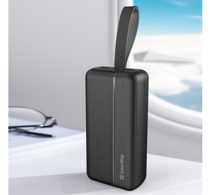Батарея універсальна ColorWay 30 000 mAh High-power 2 PD\/20W, QC\/3.0, USB-C\/Micro-USB (CW-PB300LPC2BK-PD)