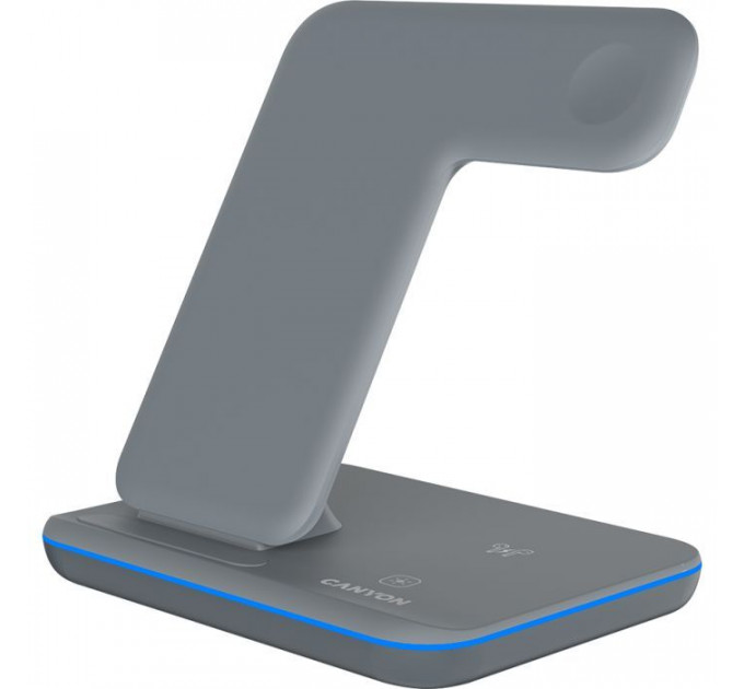 Зарядний пристрій Canyon WS-303, 3in1 Wireless Dark Grey (CNS-WCS303DG)