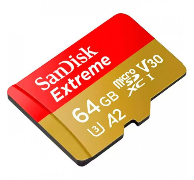 Карта пам/'яті SanDisk 64GB microSD class 10 UHS-I Extreme For Action Cams and Dro (SDSQXAH-064G-GN6AA)