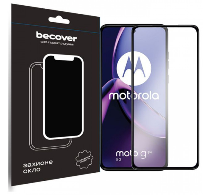 Скло захисне BeCover Motorola Moto G84 Black (710108) Скло захисне BeCover Motorola Moto G84 Black (710108)