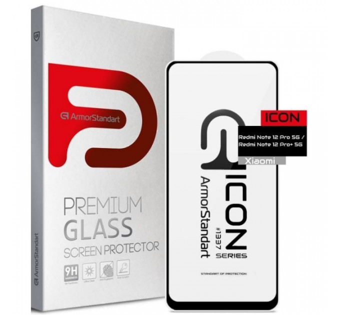 Скло захисне Armorstandart Icon Xiaomi Redmi Note 12 Pro 5G \/ 12 Pro+ 5G Black (ARM73097)