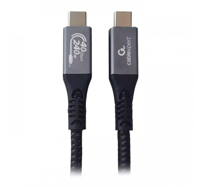 Дата кабель USB-C to USB-C 1.5m USB4 40Gbps\/240W(48V5A)\/8K60Hz Cablexpert (CCBP-USB4-CMCM240-1.5M)