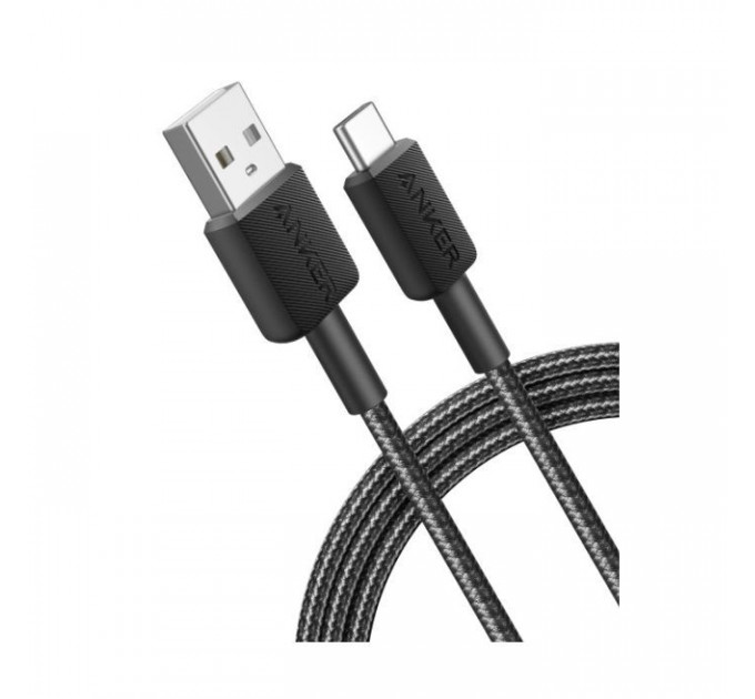 Дата кабель USB 2.0 AM to USB-C 0.9m 322 Black Anker (A81H5G11)