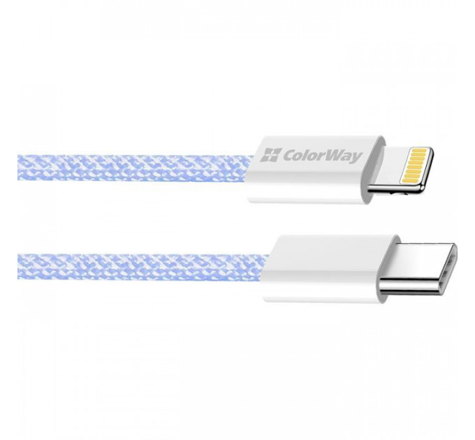Дата кабеля USB-C to Lightning 1.0m 27W фиолетовый ColorWay (CW-CBPDCL061-PU)