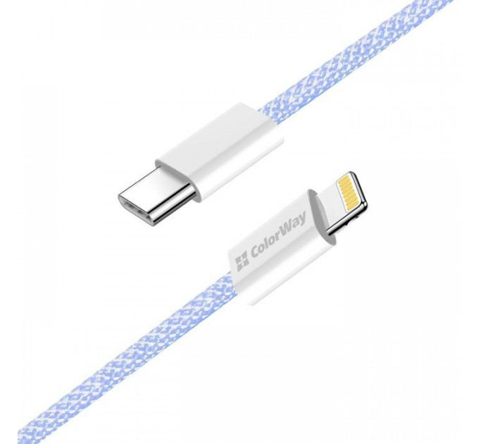 Дата кабеля USB-C to Lightning 1.0m 27W фиолетовый ColorWay (CW-CBPDCL061-PU)