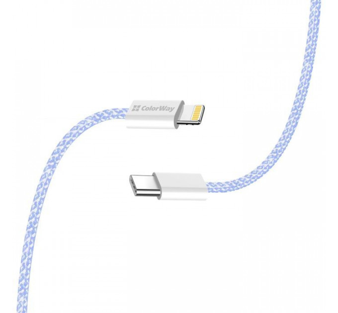 Дата кабеля USB-C to Lightning 1.0m 27W фиолетовый ColorWay (CW-CBPDCL061-PU)