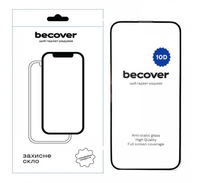 Стекло защитное BeCover Apple iPhone 16 Plus 10D Black (712322) Стекло защитное BeCover Apple iPhone 16 Plus 10D Black (712322)