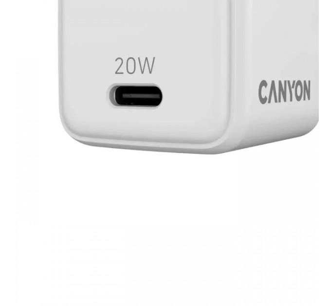Зарядное устройство для Canyon CU20C GaN 20W 1xPD EU White (CNS-CUW20C)